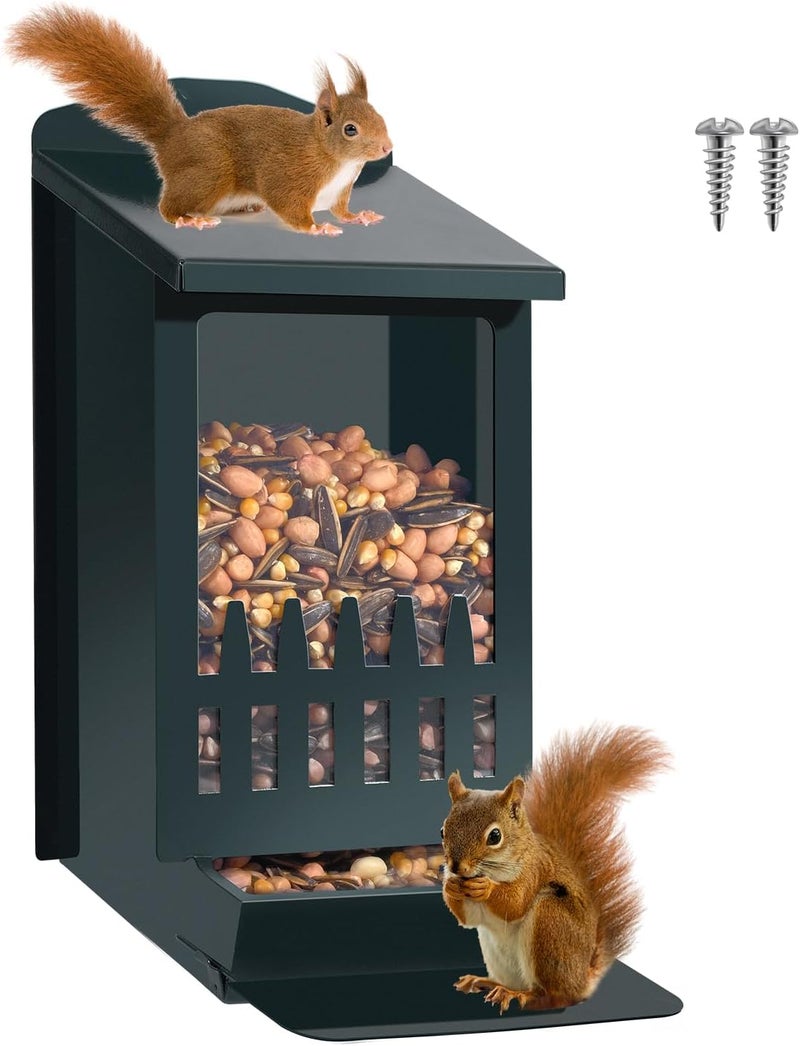 TreeGun Squirrel Feeder for Hanging Outside Tree，Mini Chipmunk Outdoors Squirrel Picnic Bench Feeders Table，Funny Metal House Boxes，Stronger Than Wooden Structure - Image 1